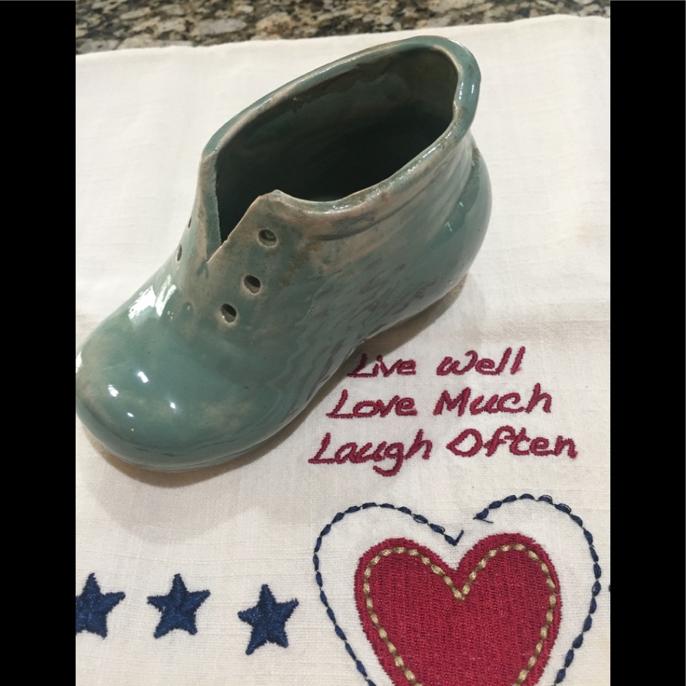 Vtg.Glazed Baby Shoe